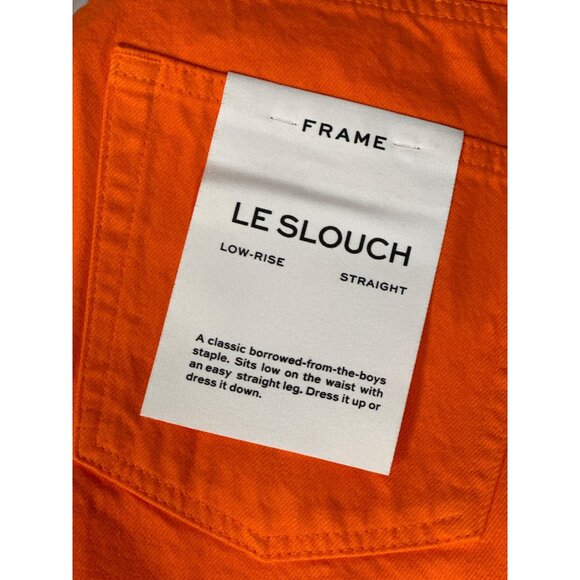 FRAME Women’s 35x29 Le Slouch Jeans Orange Crush Low Rise Straight Leg NWT - Picture 3 of 8